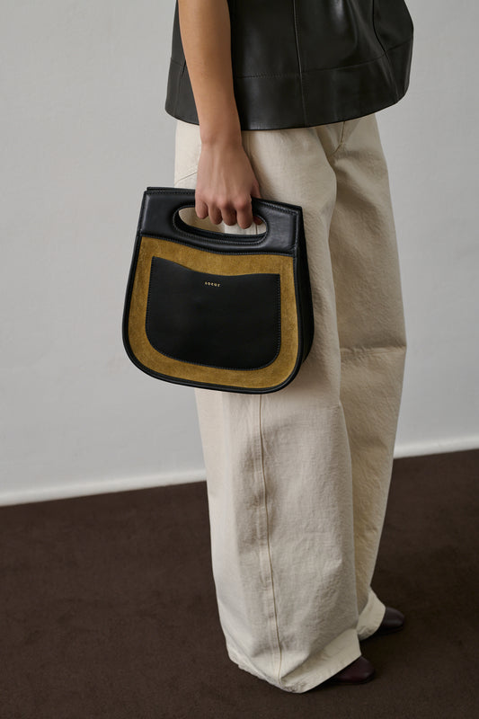 Sac Cheri - Bronze/Noir - Cuir - Femme