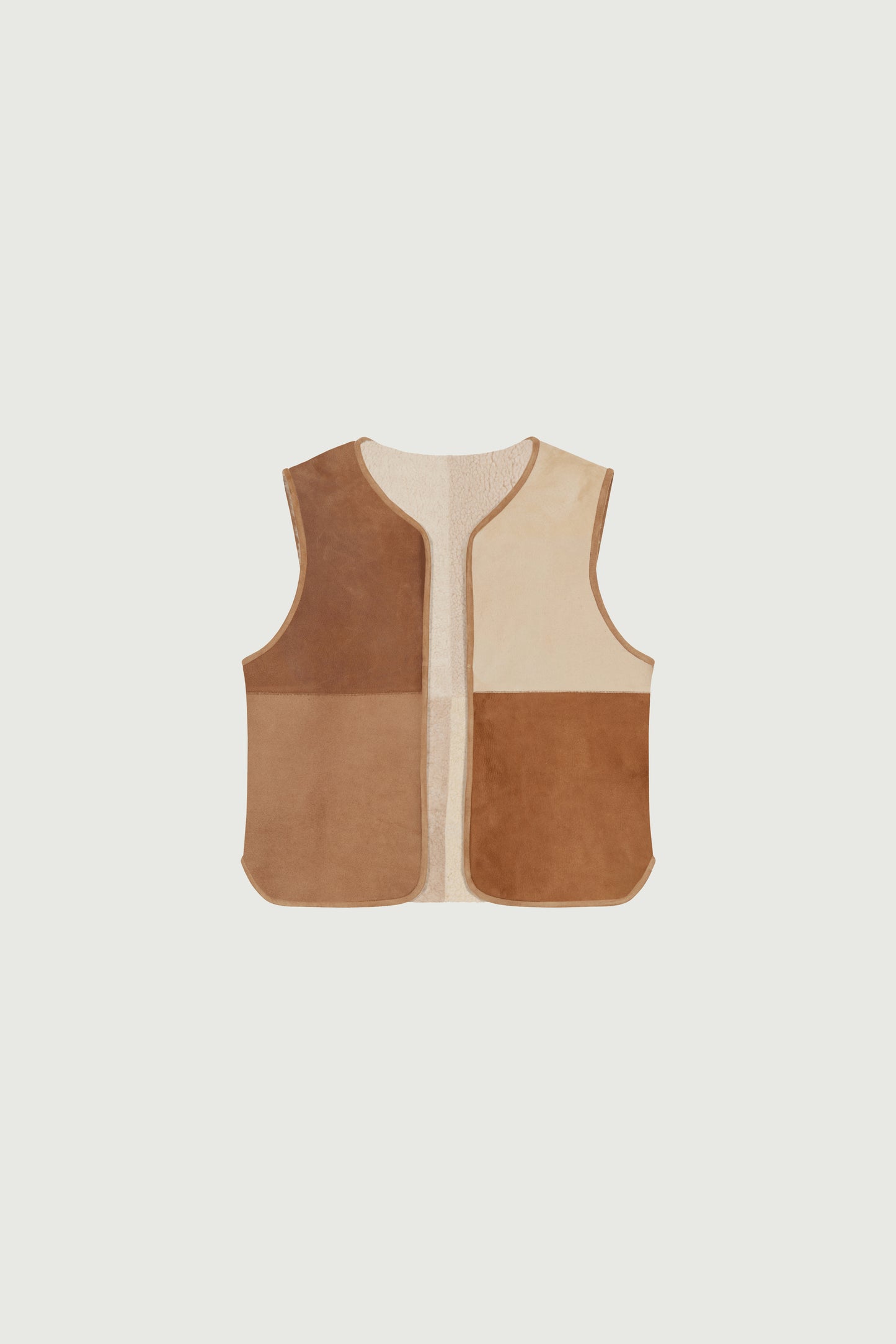 Gilet Réversible Sans Manches Vinh - Ecru/Beige - Cuir - Femme