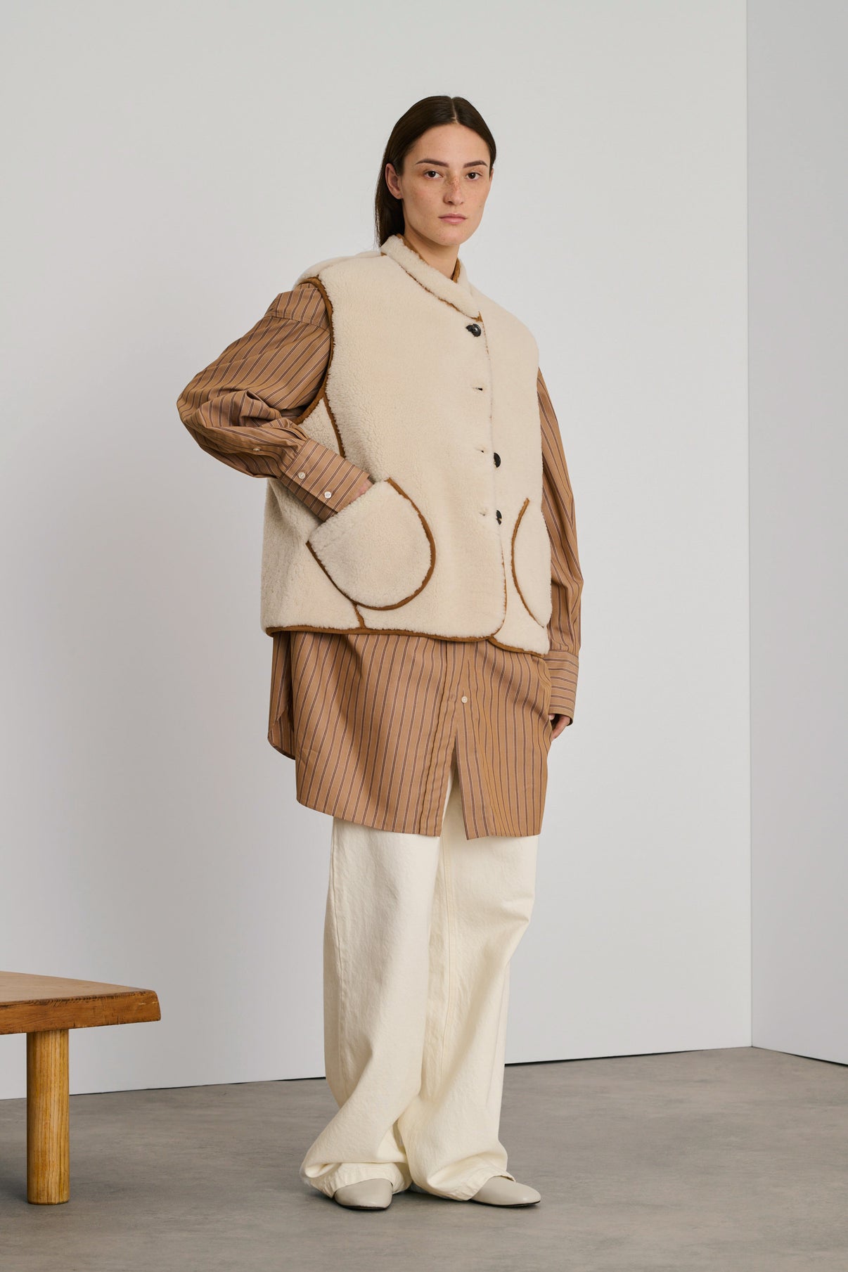 Blouson Arnold - Ivoire - Cuir - Femme vue 1